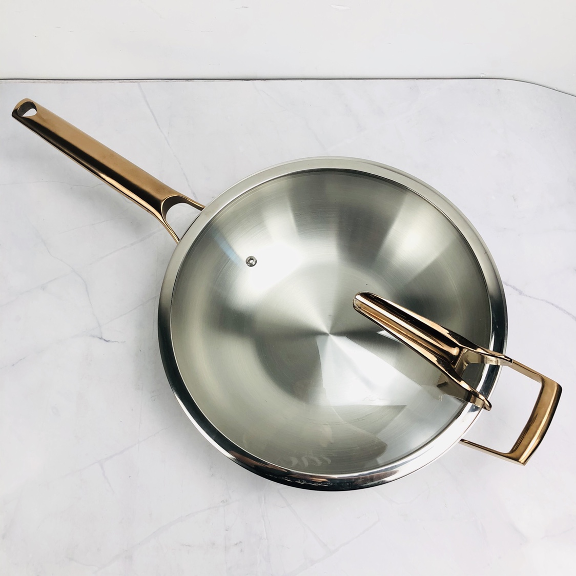 工厂特厚一体316不锈钢平底锅