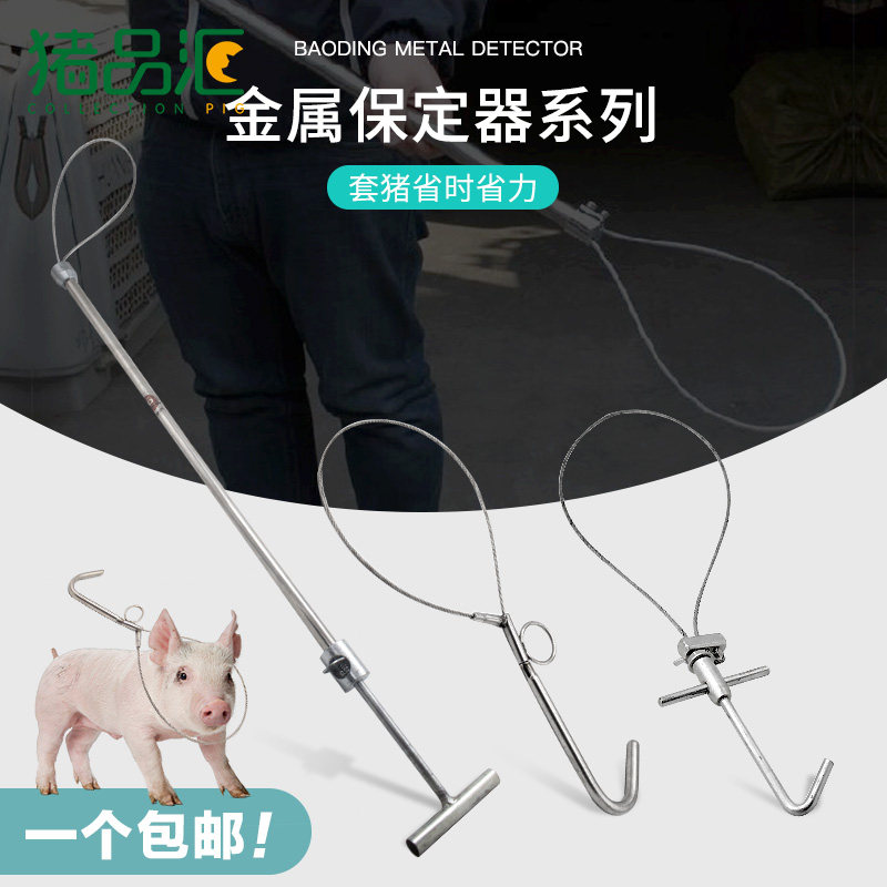 金属套猪器猪用钢丝绳保定器短款抓猪神器拉猪器捕狗器养殖器械