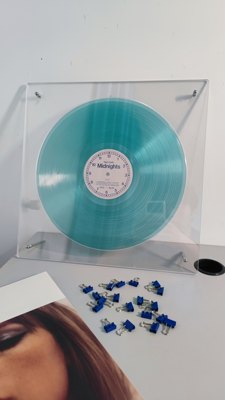 亚克力黑胶唱片展示框光碟收纳保护盒凹槽CD相框装饰立牌简约碟架