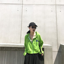 宽松连帽运动高腰短款 卫衣女开衫 外套女春秋学生森系2019新款 韩版