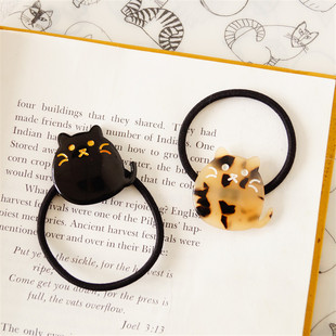 猫部杂货 胖乎乎小龙猫橡皮筋百搭发绳 日系可爱猫咪女生头绳