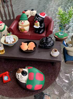 猫部杂货 猫咪的下午茶摆件好友相聚微场景公仔车载礼物