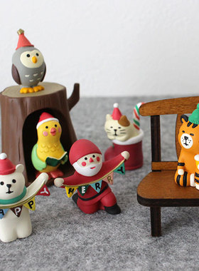 猫部杂货圣诞主题迷你场景小摆件