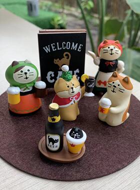 猫部杂货 微场景猫咖猫咪轰趴庆祝派对卡通摆件啤酒小猫迷你公仔