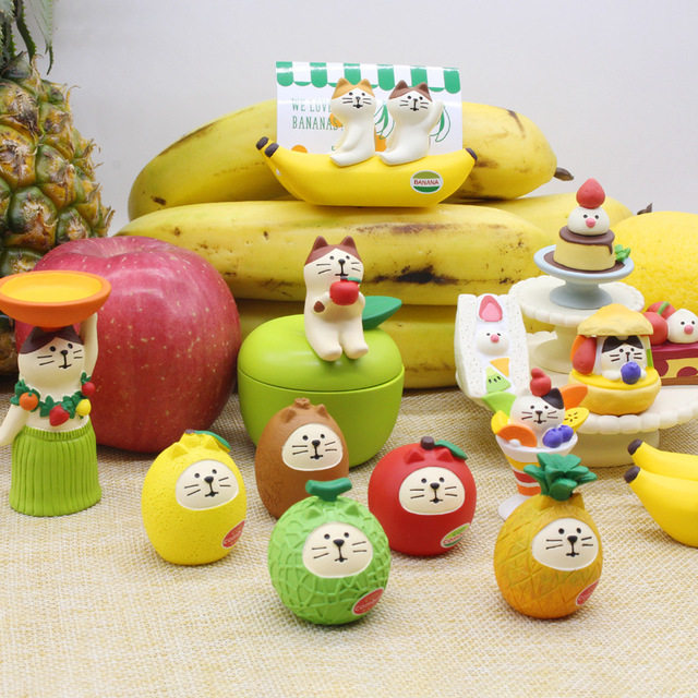 猫部杂货 快乐夏天水果猫咪系列摆件 萌萌水果猫咪达摩公仔