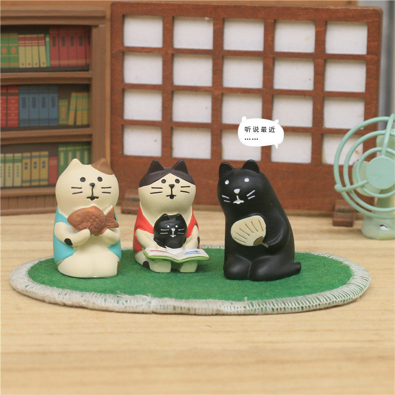 猫部杂货 猫咪闺蜜各种聊八卦唠嗑微缩场景摆件日式车载饰品公仔