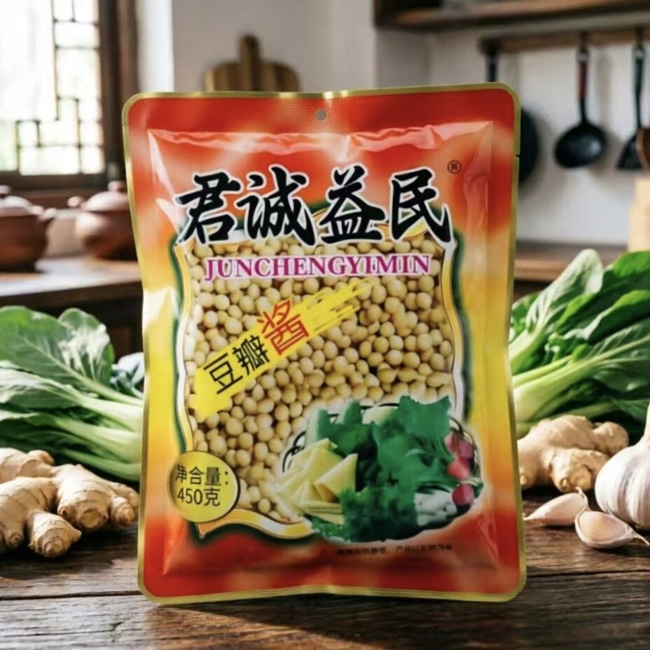 君诚益民豆瓣酱东北大酱黄豆酱豆瓣酱特产好吃的酱450克 整箱包邮图片