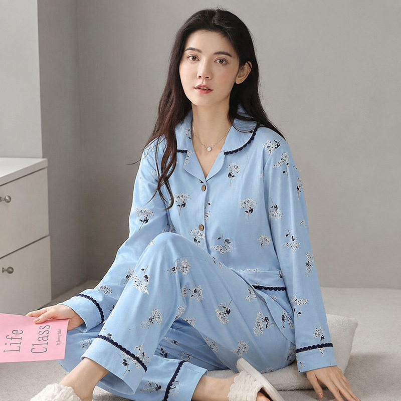 美梦春秋季纯棉长袖开衫中老年妈妈套装春季女大码休闲宽松家居服