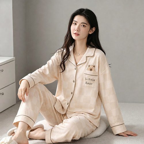 美梦纯棉睡衣女春秋款长袖开衫甜美可爱韩版可外穿套装夏天家居服