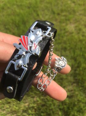 海王写轮眼鸣人手链合金戒子巨人朋克风皮革艾伦动漫周边忍者死神