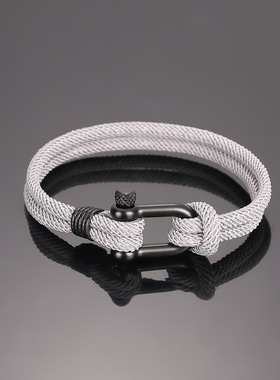 黑色本命年情侣手绳u形扣米兰线沙滩手链简约饰品跨境新款红色