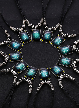 脖子吊坠生日礼物韩版简约装饰品网红潮人男士十二项链星座