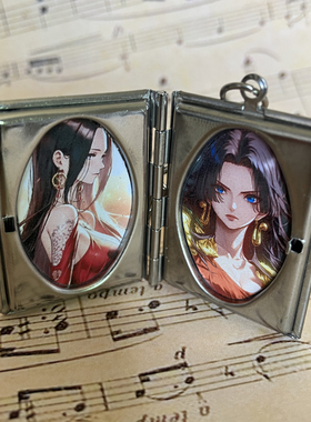 私人定制！航海王哈利波特复古做旧十字架不锈钢相盒照片毛衣项链