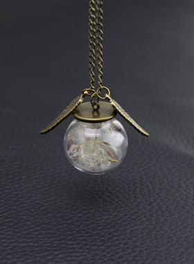 蒲公英干花种子 哈利波特天使翅膀项链