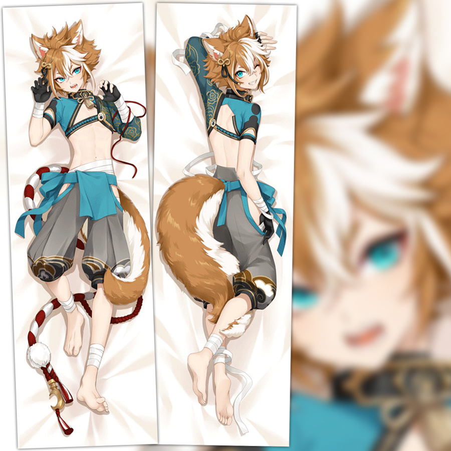 原创 原神 五郎 动漫双层等身抱枕 二次元周边2wt抱枕套 来图定制