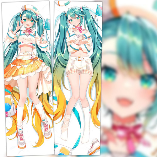 初音周边二次元动漫睡觉抱枕DIY长条枕动漫可爱双面等身抱枕定制