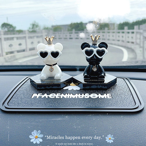 墨镜熊汽车摆件卡通暴力熊