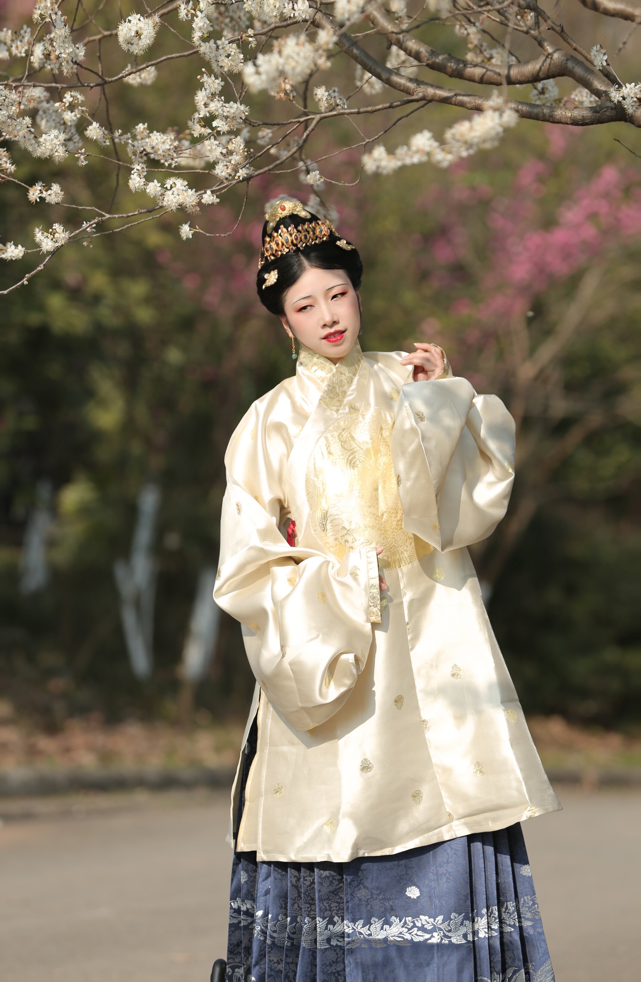织金交领长袄补服明制袄裙-粤华祥(原百忍堂)-单层大明贵妇汉服