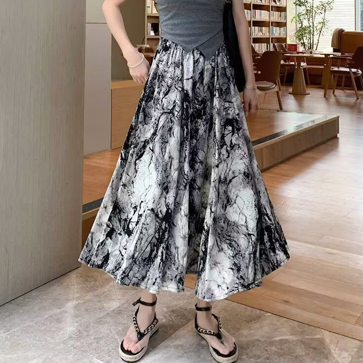 胖MM春季巨好看的水墨设计A字雪纺裙国风高腰百褶垂感半身长裙子,女装/女士精品,半身裙,淘宝优惠券,粉丝福利购,淘宝优惠卷