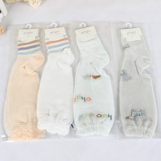 婴儿袜子过膝夏季网眼棉袜薄款长筒袜男女童新生儿防蚊袜1-3岁