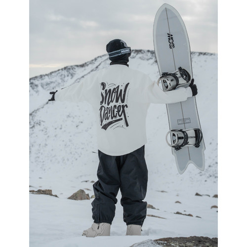 雪否 大文字单板滑雪防水over size宽松加绒百搭男女室内滑雪卫衣