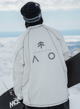 雪否 哈苏线单板滑雪防水over size宽松加绒百搭男女室内滑雪卫衣