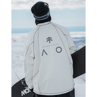 雪否 size宽松加绒百搭男女室内滑雪卫衣 哈苏线单板滑雪防水over