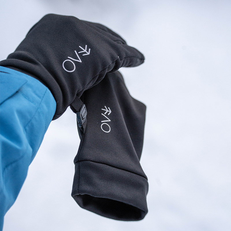 雪否  滑雪连指手套单板专业可触屏手套滑雪护具内里加绒防寒装备