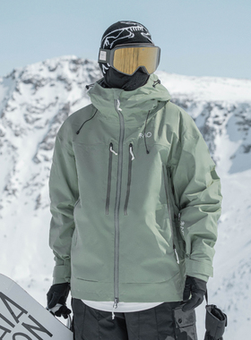 雪否橄榄绿3L防水防风耐磨滑雪外套全压胶oversize单板滑雪服加绒