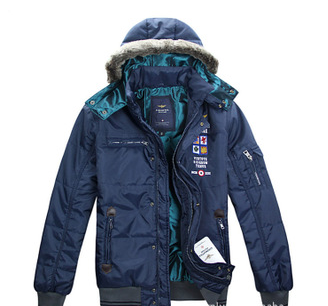 Aeronautica militare秋冬新款男装连帽外套夹克棉衣空军一号7101