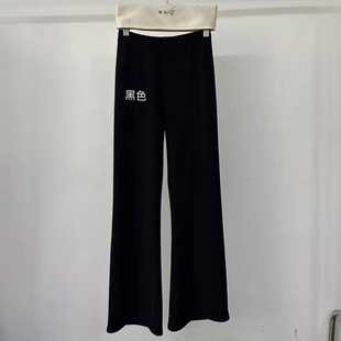 欧洲站摩登MDENG秋冬新款松紧高腰加绒休闲裤女显瘦百搭微喇裤潮