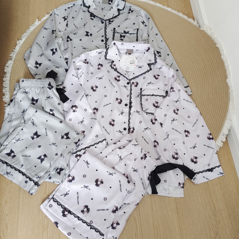 女士绸缎感可爱睡衣家居服