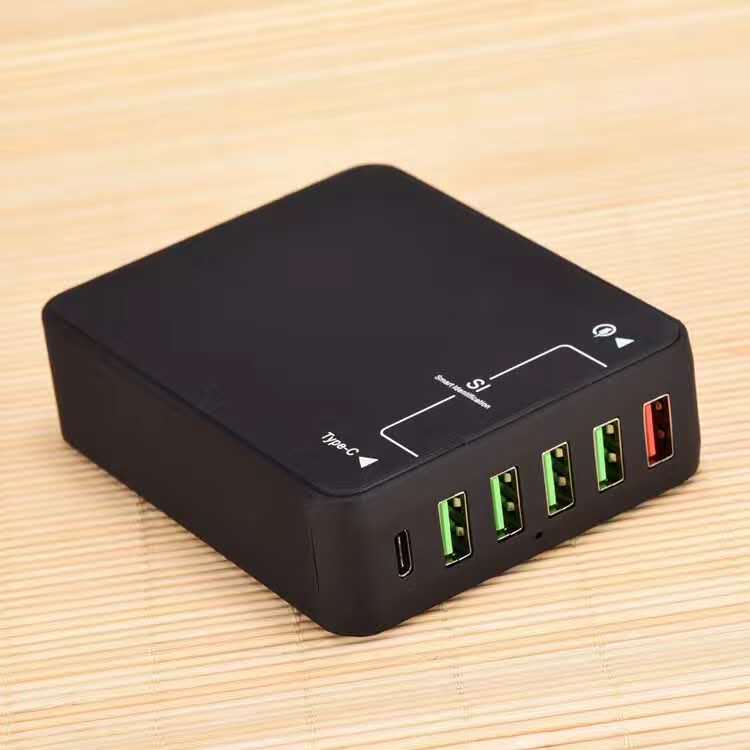 多口手机快充器高通QC3.0快充TYPEC 5V3A充电头英规6口USB充电头
