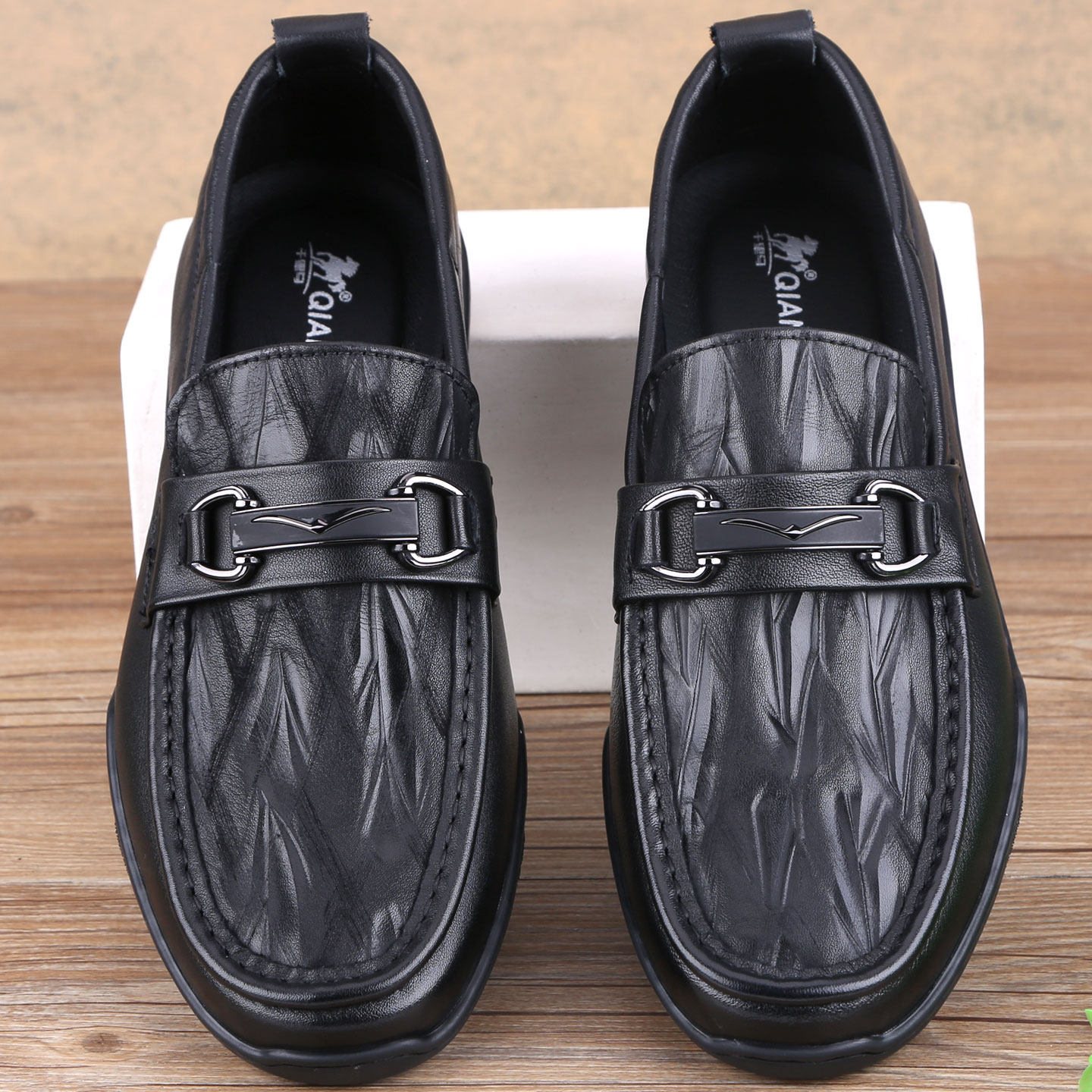 2026春季新款男鞋商务休闲皮鞋真皮大头鞋轻便套脚潮鞋豆豆鞋防滑,流行男鞋,单鞋,淘宝优惠券,粉丝福利购,淘宝优惠卷