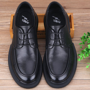 加肥款 秋季 厚底真皮软底软面英伦大头皮鞋 商务休闲皮鞋 透气 男鞋
