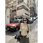 NanaByNana 收腰显瘦肌理感打底衫 天丝羊毛亨利u领长袖 T恤女春季