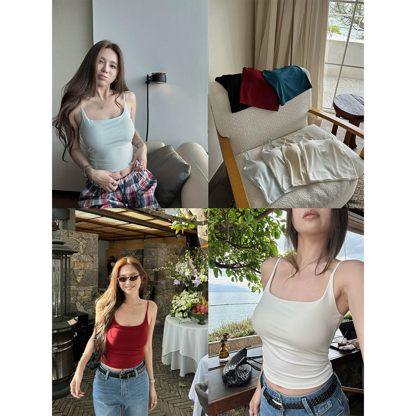 NanaByNana【百搭神器】多色带胸垫吊带背心女夏百搭修身美背内搭