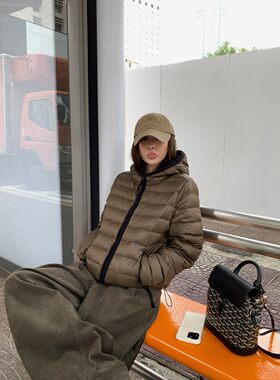 NanaByNana【现货】老钱90白鸭绒排骨羽绒服女冬连帽外套