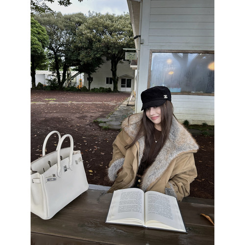NanaByNana【反季福利 售完即止】廓形毛领派克服女工装夹克棉服