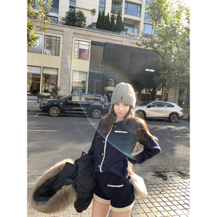 NanaByNana【圣诞遐想】羊毛开衫毛衣套装女冬闪片短裤长裤三件套