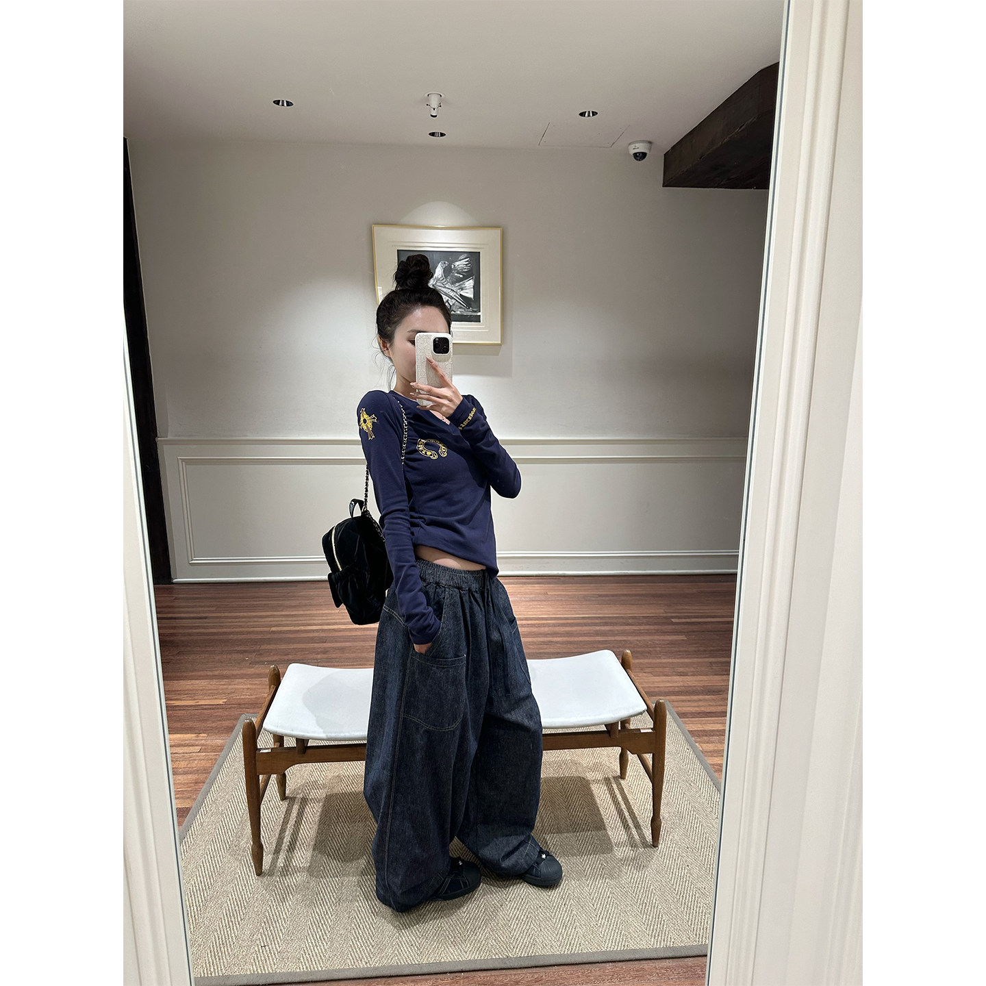 NanaByNana【西野律动】双色纱亚麻混纺休闲裤女春明线宽松阔腿裤,女装/女士精品,休闲裤,淘宝优惠券,粉丝福利购,淘宝优惠卷