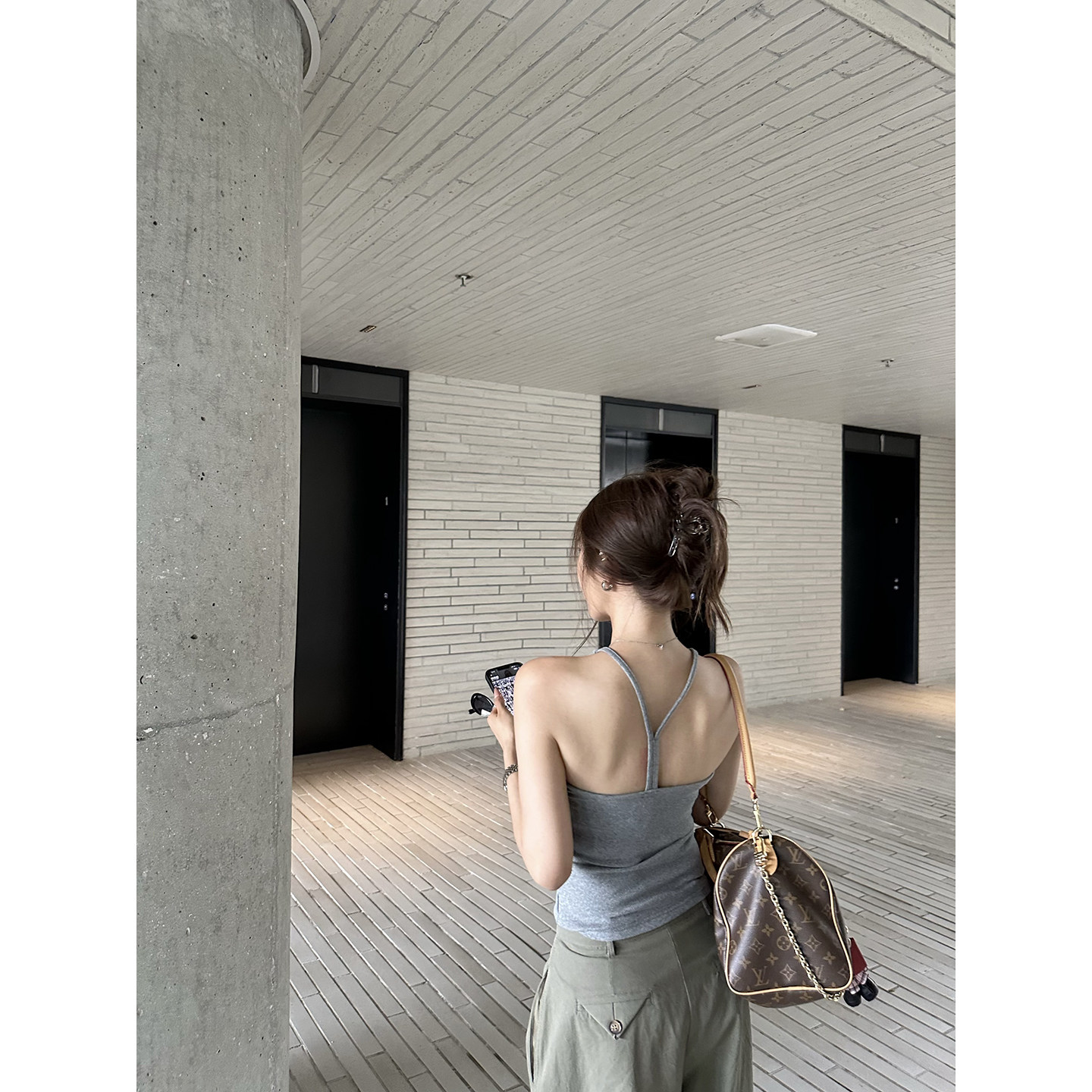 NanaByNana【基础定格】多色细肩带吊带背心女夏季挂脖无袖上衣