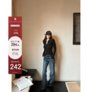 女水洗做旧长裤 NanaByNana 10CM复古微喇牛仔裤 腿长 model日记