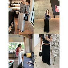 NanaByNana【南法优雅】高级感黑色针织半身裙女夏季a字包臀伞裙