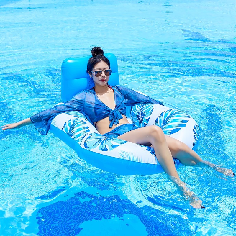 游泳圈女水上充气浮圈成人泳池漂浮躺椅加厚加大网床浮床女生浮排