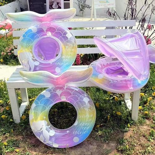 女童游泳圈充气座圈美人鱼救生圈