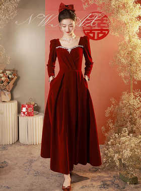 敬酒服大码胖mm2025新款夏春季出阁宴200斤新娘礼服订婚结婚孕妇