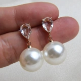 Элегантные серьги из жемчуга, универсальный модный трендовый аксессуар, простой и элегантный дизайн