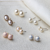 珍珠耳钉日韩潮流耳环diy饰品配件手工创意配饰简约优雅气质耳饰