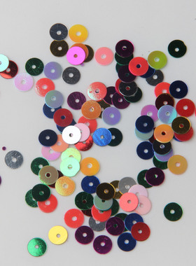 diy手工配件 6MM亮片服饰装饰材料儿童贴画 鞋帽舞蹈服珠片圆形